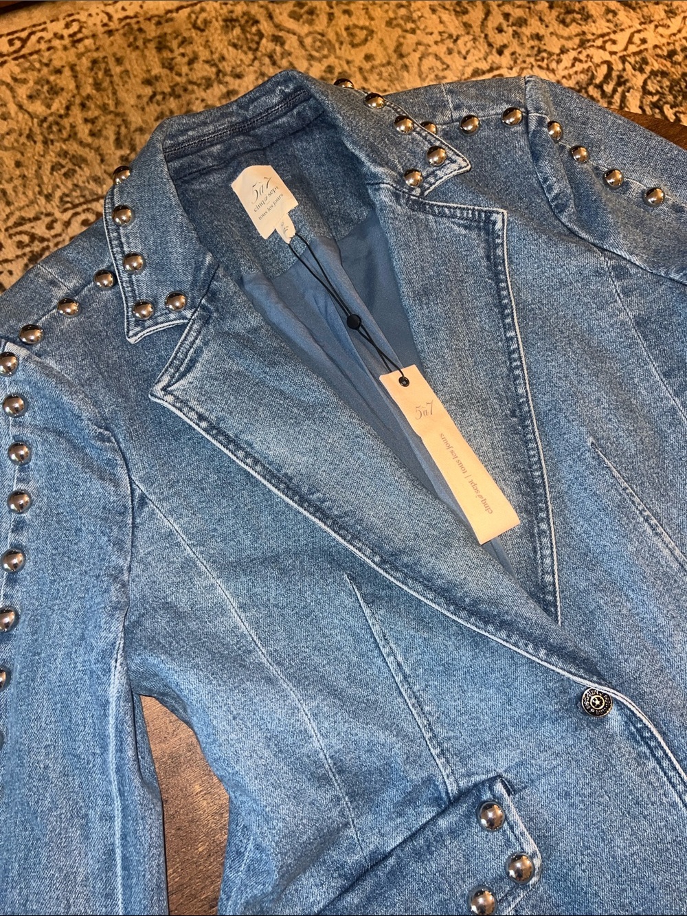 Cinq a Sept Milly Studded Denim Blazer - Picture 4 of 12